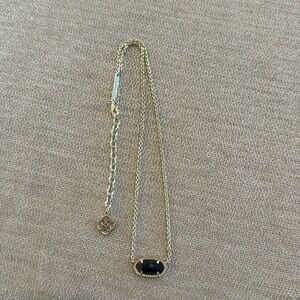 Kendra Scott Elisa Gold Pendant Necklace in Black Opaque Glass